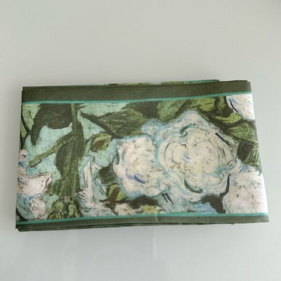 Floral Green Scarf A1193 - Picture 3 of 3